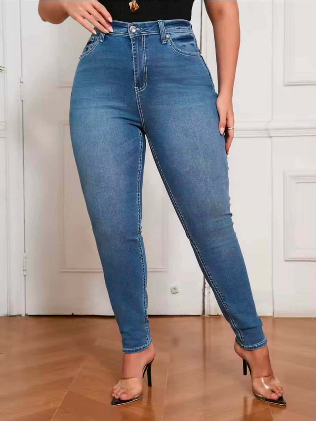 Skinny fitted  jeans plus size